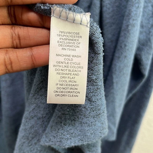 Cupio Large Blue Women's Open Front Cardigan Long Sleeves Flowy Cozy Career Wear - Picture 5 of 8